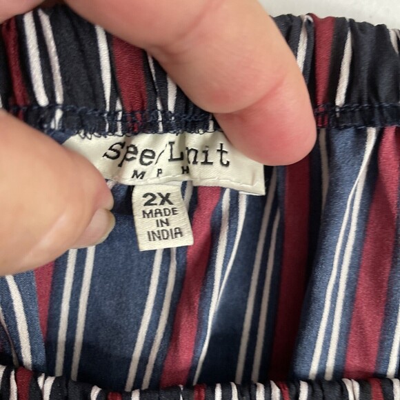 SPEED LIMIT Womens Elastic Waist Striped Balloon Sleeve Dress Plus Size 2X - Picture 3 of 8